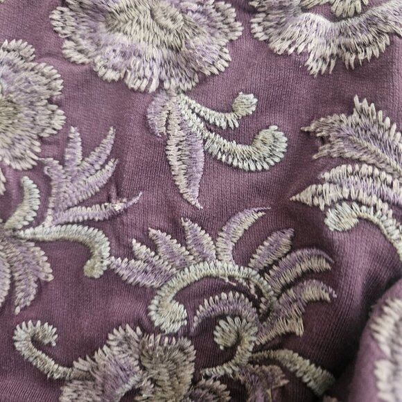 Coldwater Creek wine boho Hippie embroidery tunic shirt XLP - Picture 3 of 10